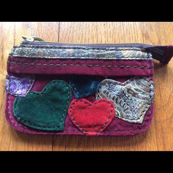 Lucky Brand🍀Velvet Applique Heart Coin Purse. - Picture 12 of 13